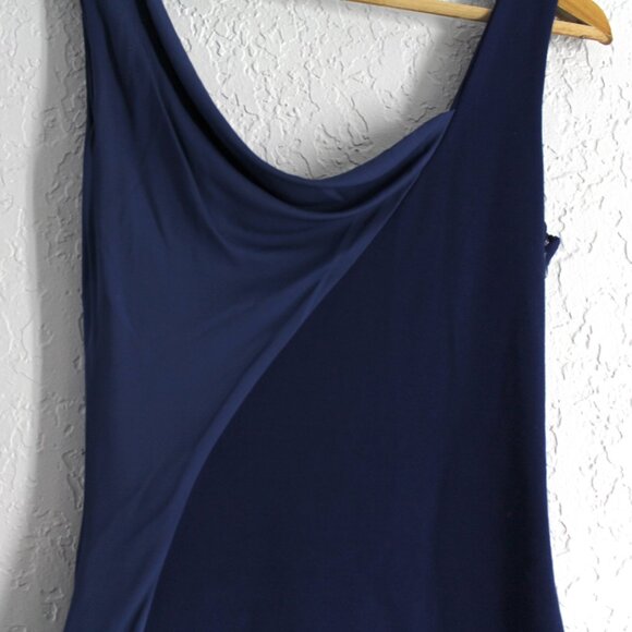 Versace Collection Draped Dress 40 US 4 / XS blue asymmetric knee length - Picture 5 of 8